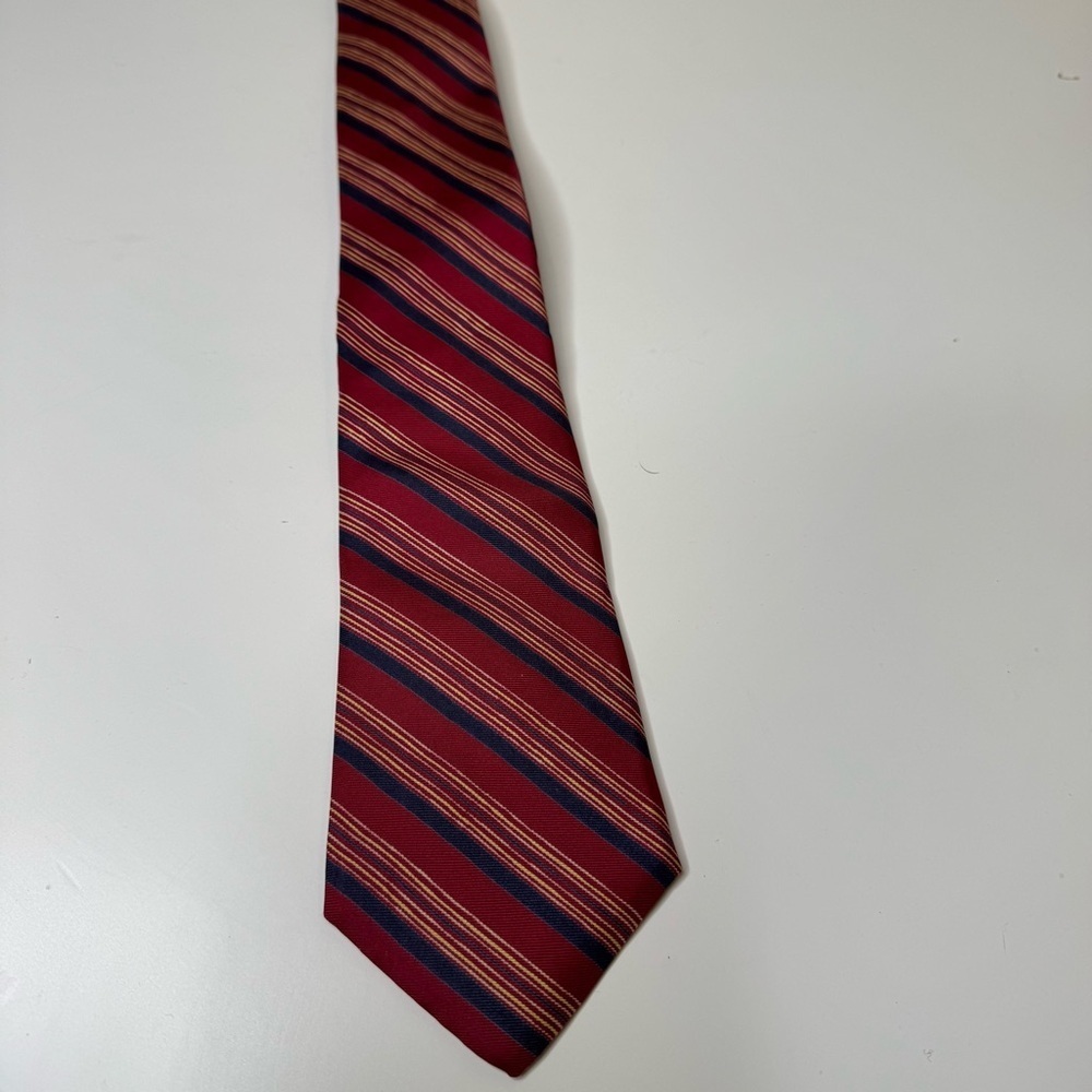 Vintage YSL SILK Striped Red and Blue Tie